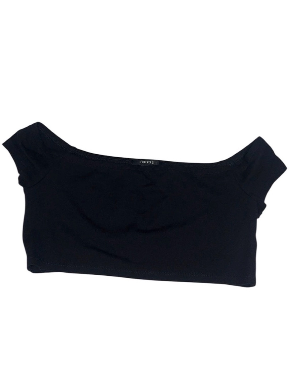 Forever 21 Black Off-Shoulder Crop Top - Picture 2 of 4